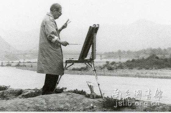 常书鸿在作画 常书鸿在作画