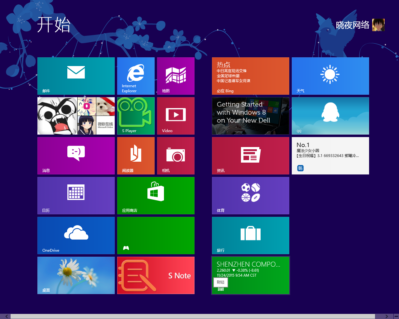 Windows 8 开始萤幕 Windows 8 开始萤幕