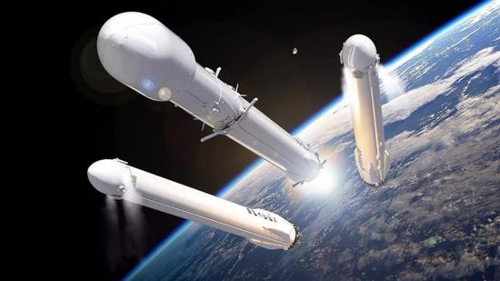 重型猎鹰助推器分离 重型猎鹰助推器分离