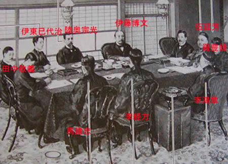 马关条约签署现场 马关条约签署现场
