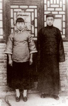梁漱溟和妻子黄靖闲 梁漱溟和妻子黄靖闲