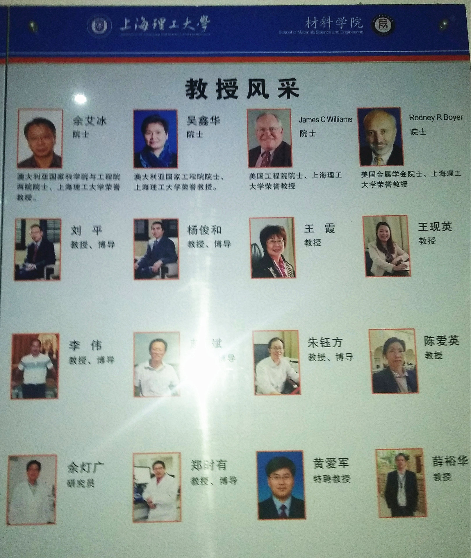 2019年材料学院教授名录 2019年材料学院教授名录