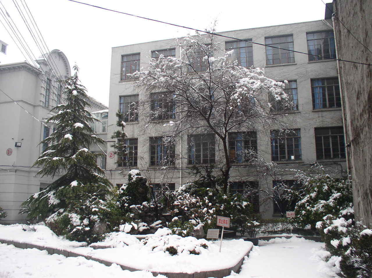 学校二号楼雪景 学校二号楼雪景