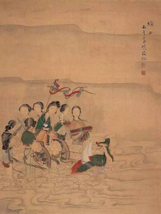 清 费丹旭 《织女》 清 费丹旭 《织女》