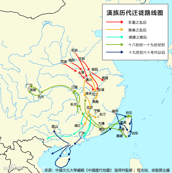 中国人口迁移路线图 中国人口迁移路线图