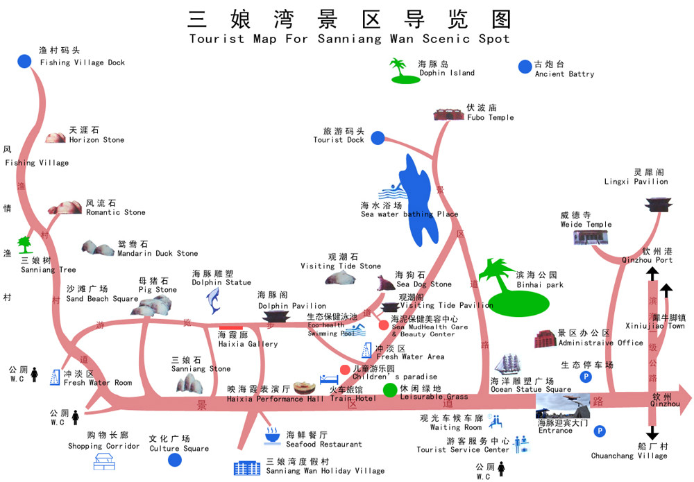 三娘湾旅游图线图 三娘湾旅游图线图