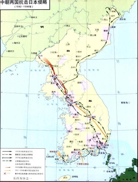 万曆韩战示意图 万曆韩战示意图
