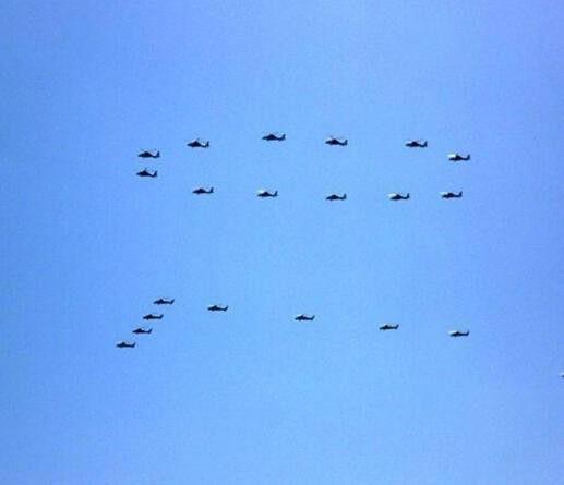 抗战胜利70周年阅兵空中方队彩排 抗战胜利70周年阅兵空中方队彩排
