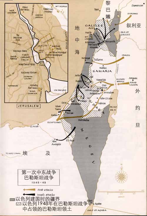 第一次中东战争各方进攻方向 第一次中东战争各方进攻方向
