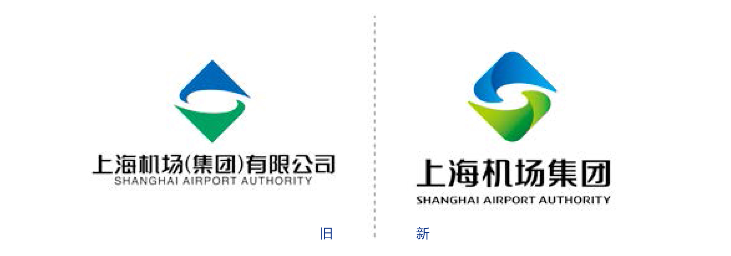 上海机场集团新旧logo对比 上海机场集团新旧logo对比