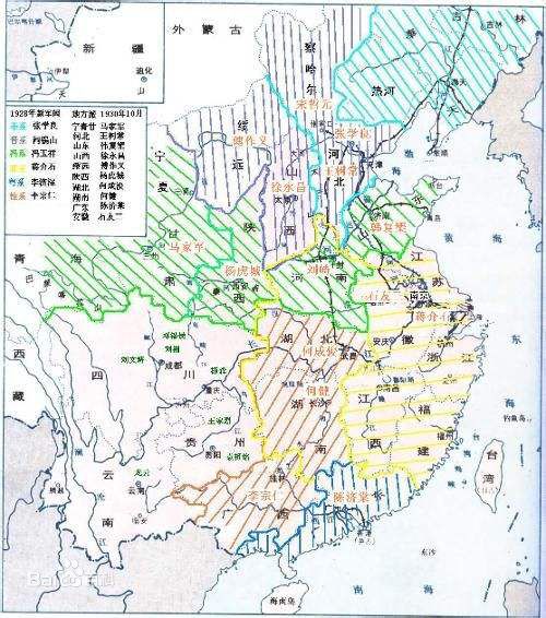 国民党军阀势力範围 国民党军阀势力範围