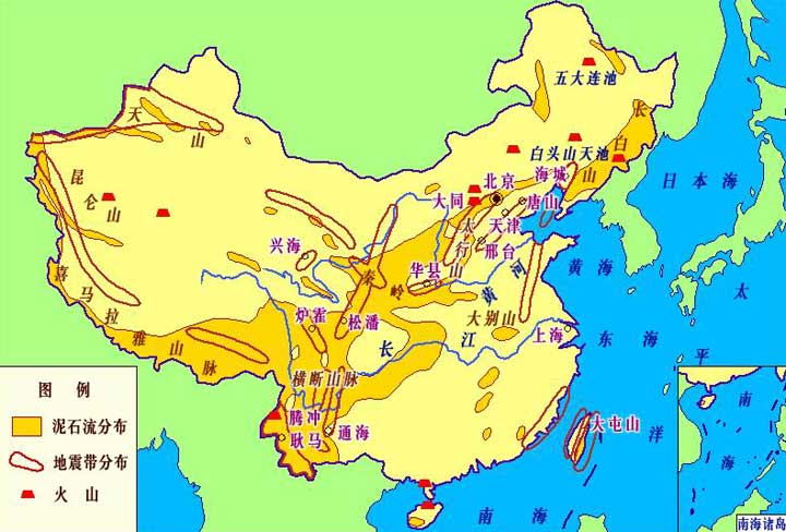 中国地震带分布图