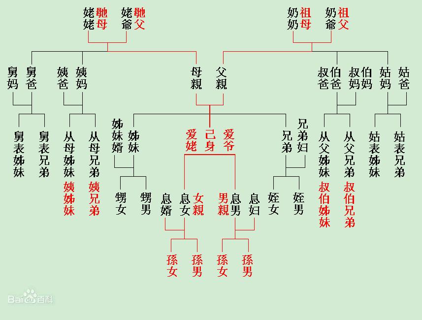 中国亲戚关係 中国亲戚关係