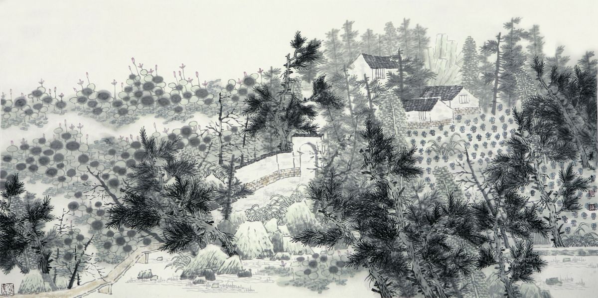 《桃花源记》意境图1 《桃花源记》意境图1