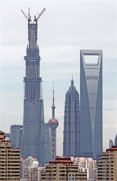 建设中的上海中心 建设中的上海中心