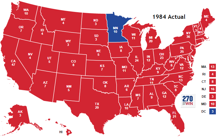1984年大选的压倒性胜利 1984年大选的压倒性胜利