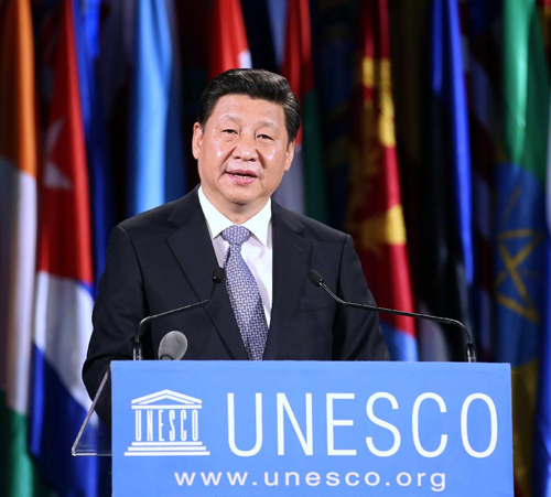 习主席在教科文组织总部发表重要演讲 习主席在教科文组织总部发表重要演讲