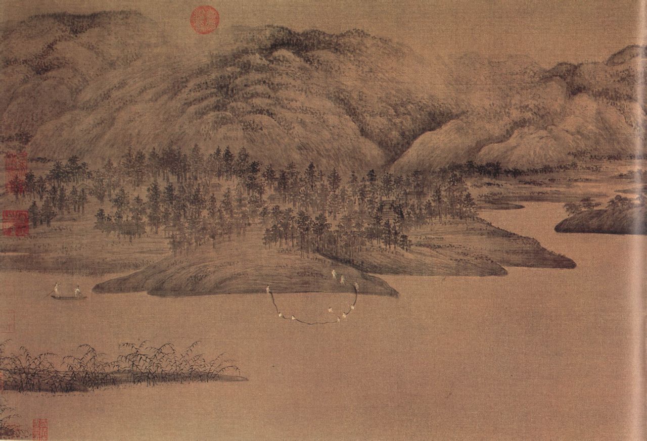 五代 董源《潇湘图》(局部) 五代 董源《潇湘图》(局部)