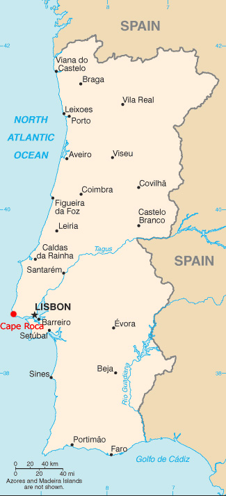 Location of Cape Roca Location of Cape Roca