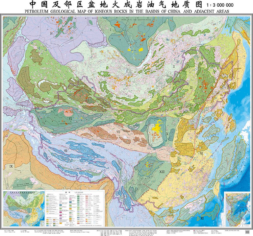 中国及邻区盆地火成岩油气地质图
