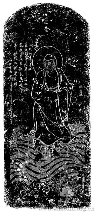 少林寺一苇过江碑画 少林寺一苇过江碑画