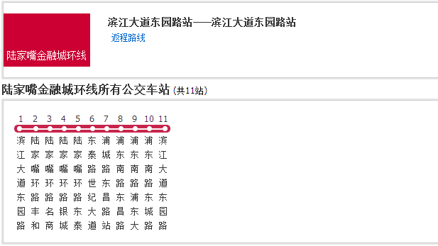 上海公交陆家嘴金融城环线