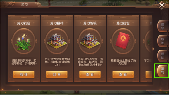 势力福利 势力福利