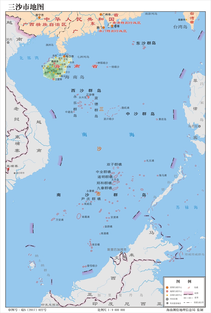 三沙市行政区域地图 三沙市行政区域地图