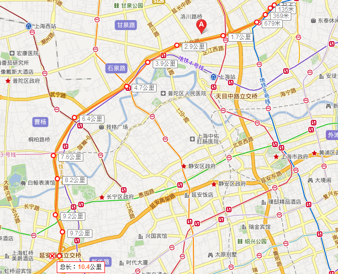 上海市中山北路10.4公里_百度地图 上海市中山北路10.4公里_百度地图