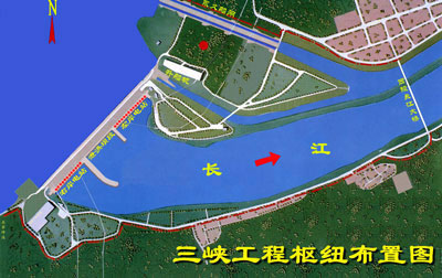 三峡枢纽布置图 三峡枢纽布置图